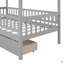Lit simple en bois avec deux tiroirs-421539790