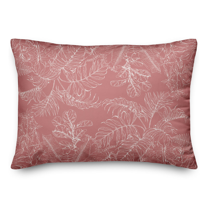 Botanical Sketch 16 Outdoor Rectangular Pillow Cover & Insert, Pink