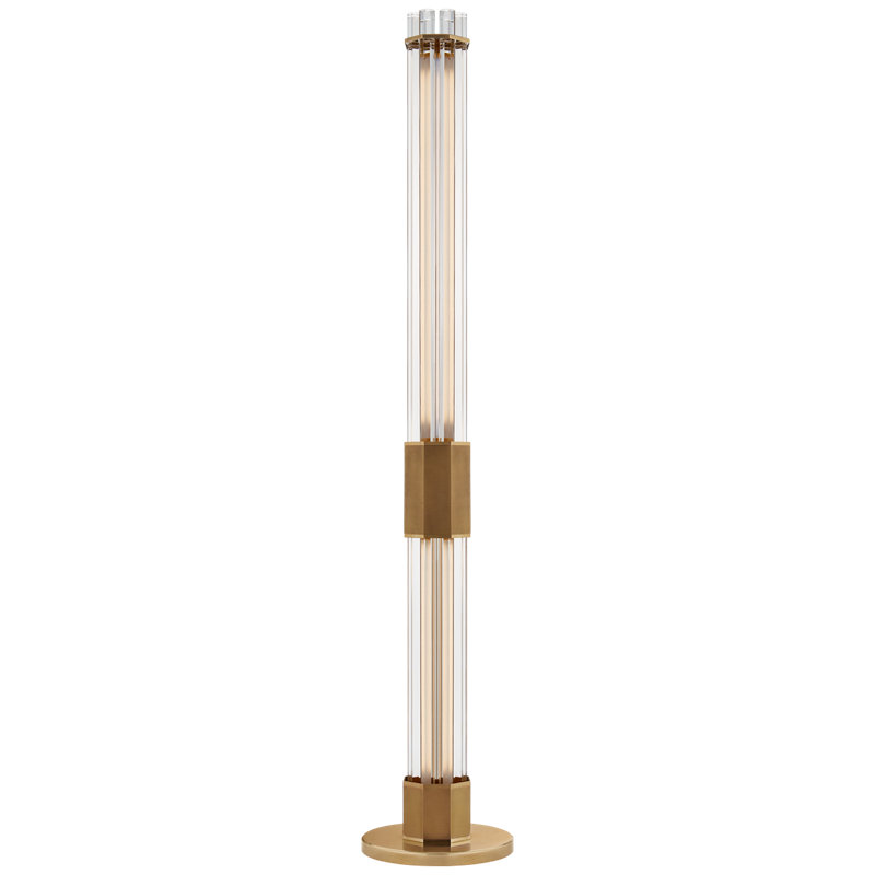 Fascio LED Floor Lamp, Hand-Rubbed Antique Brass