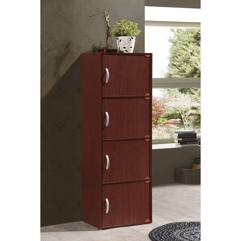 Aimee-Jane Storage Bookcase, Black, (4 Shelves) 47.4" H x 15.9" W x 11.8" D