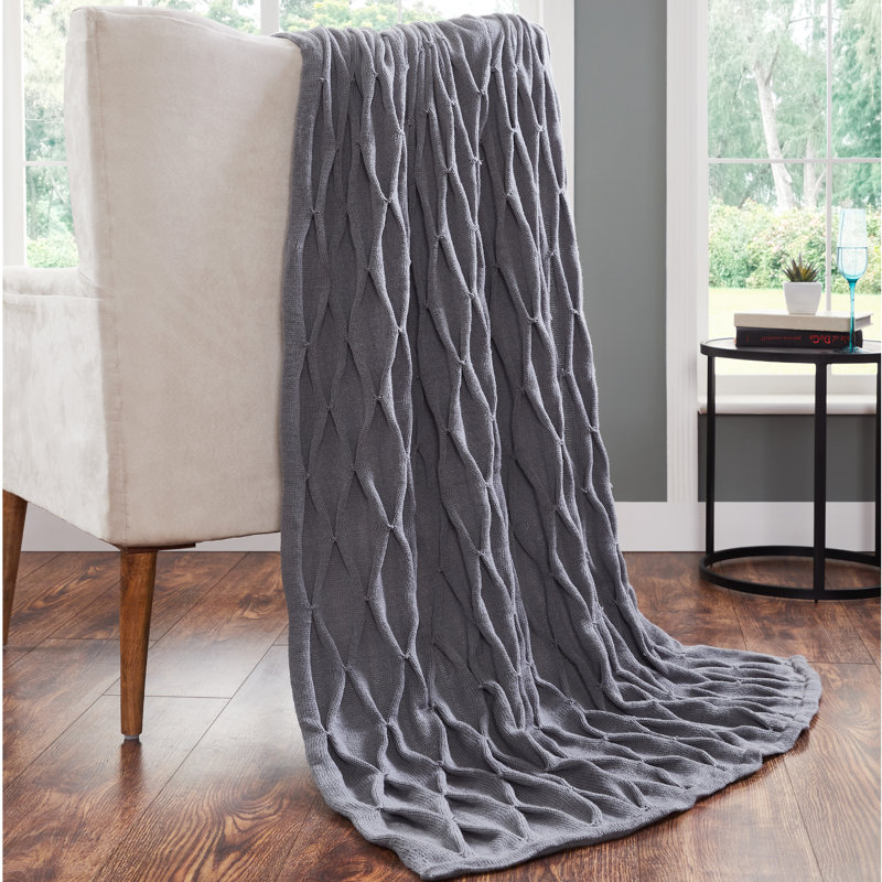  Embellished Throw, Charcoal