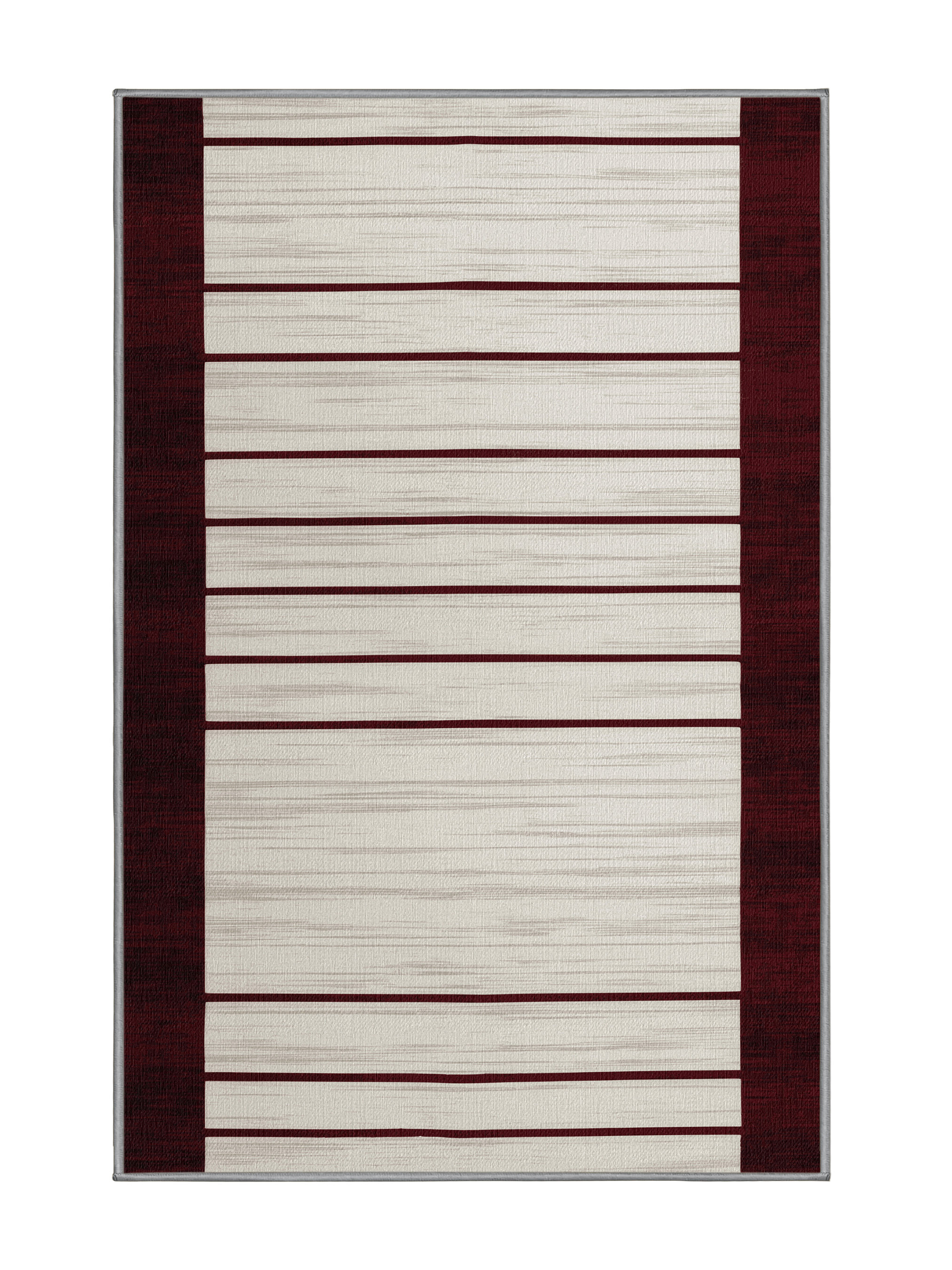 Hokku Designs Machine Washable Horizontal Stripes Grey Area Rug ...
