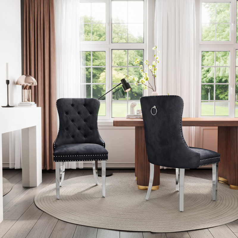 Chaise Parsons, Noir, Argent