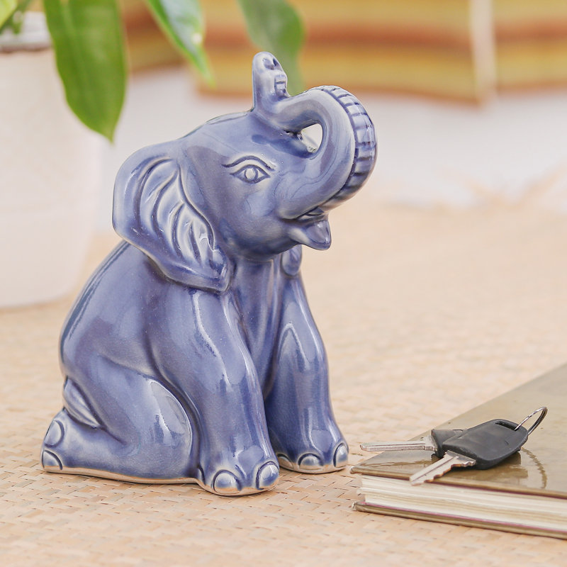 Figurine en céramique éléphant welcome celadon Gaetan