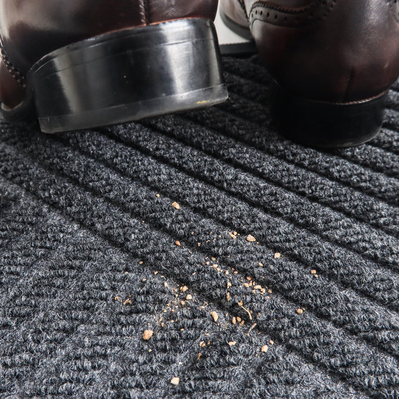 Tapis d'entrée antidérapant 48 po x 32 po, Gris foncé, L 32 po x L 48 po