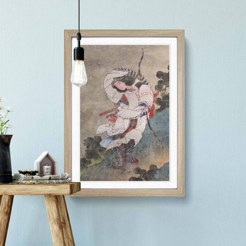 Empress Jingu by Katsushika Hokusai - Picture Frame Painting Print, 65cm H x 48cm W x 2cm D, Oak Framed