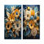 Abstrait bleu et beige tournesols - ensemble de 2 impressions sur toile tournesols-2035379763-2035379760