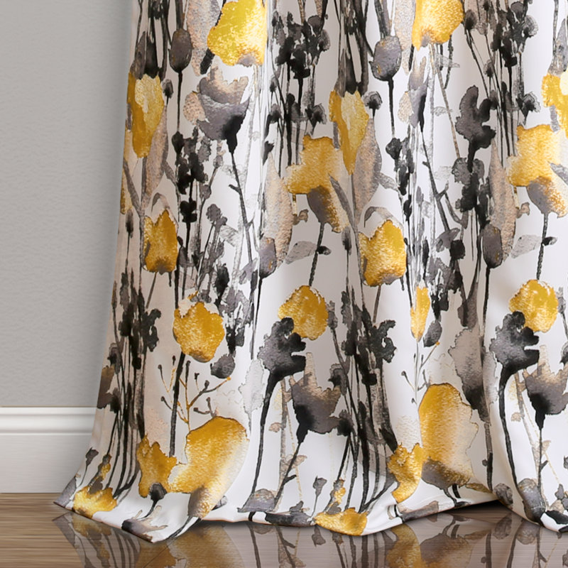 Room Darkening Curtain Pair, Yellow, 132cm W x 241cm L