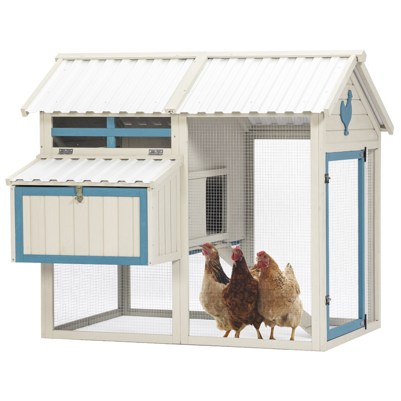 Cage à poulailler 65 po avec toit en PVC imperméable pour petits animaux