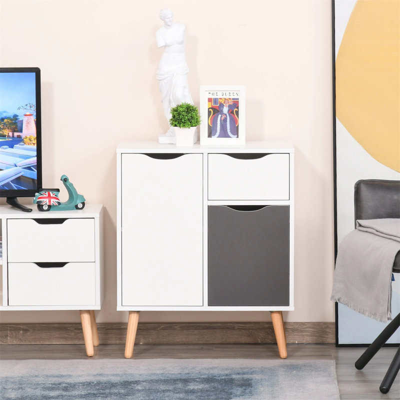 Kamden 60cm Sideboard, White/Black