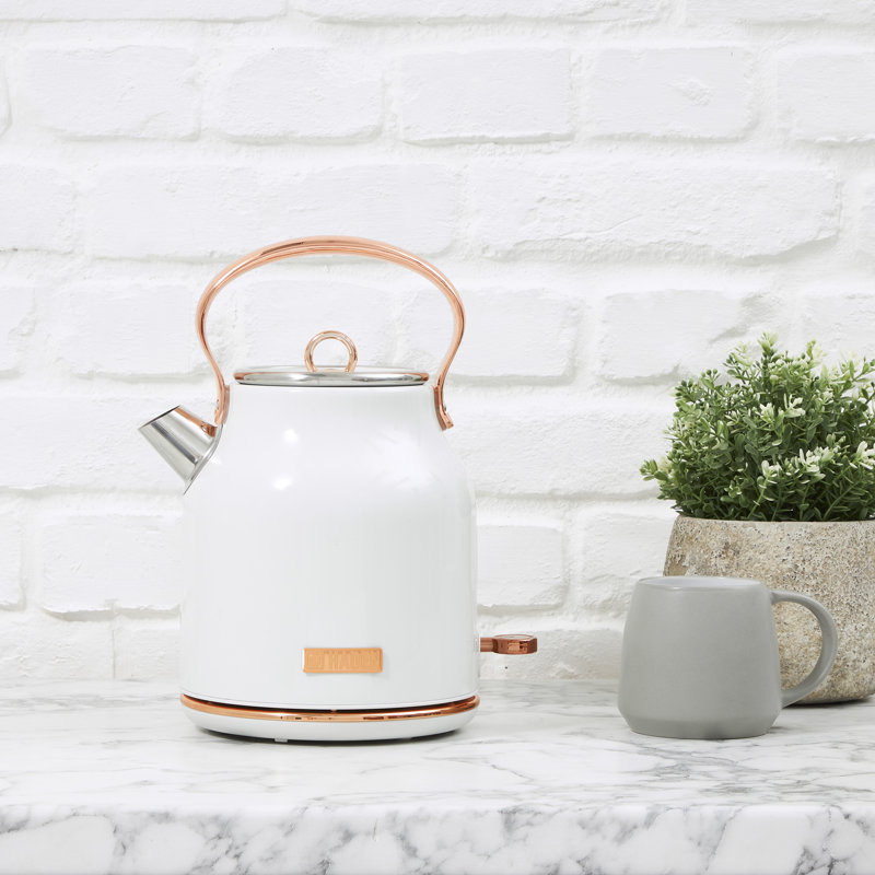 Bouilloire en acier inoxydable 1,7 L HADEN Heritage, Ivoire / cuivre