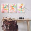 Ensemble de 3 toiles abstraites "Florals & Paint Drip", design par Gemma Bardot-90545505