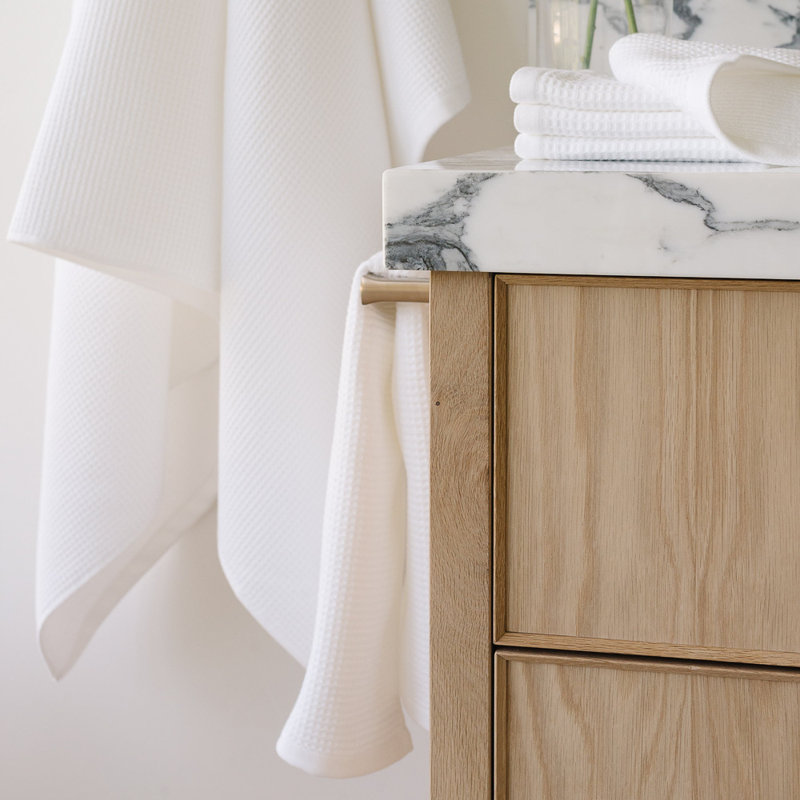 Waffle Hand Towels, White