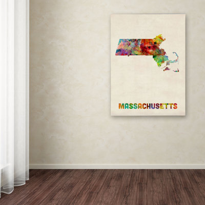 « massachusetts map » par michael tompsett, impression sur toile