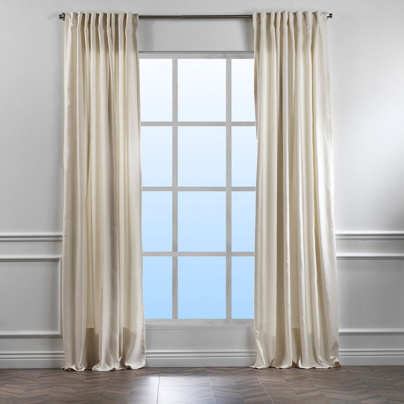 Room Darkening Single Curtain Panel, 130cm Width x 295cm Drop, Ecru