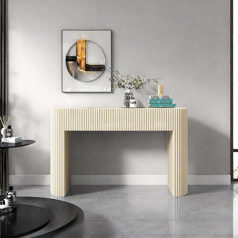 Console moderne minimaliste, Kaki, H 35,43 po x l 47,24 po x P 15,75 po