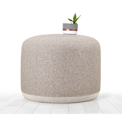 Isenia 20.1" Wide Round Pouf Ottoman