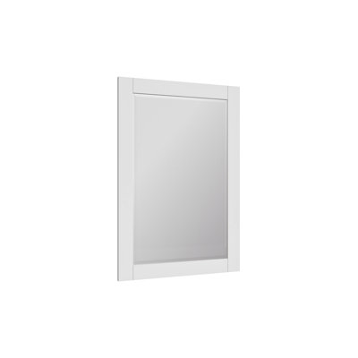 Bernharda 22 in. W x 32 in. H Modern & Contemporary Rectangular Framed Surface-Mount Bathroom Vanity Mirror in Matte White