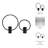 Set of 2 Metal Decorative Ring Candle Holders Contemporary Abstract Black Aluminum Ring Candle