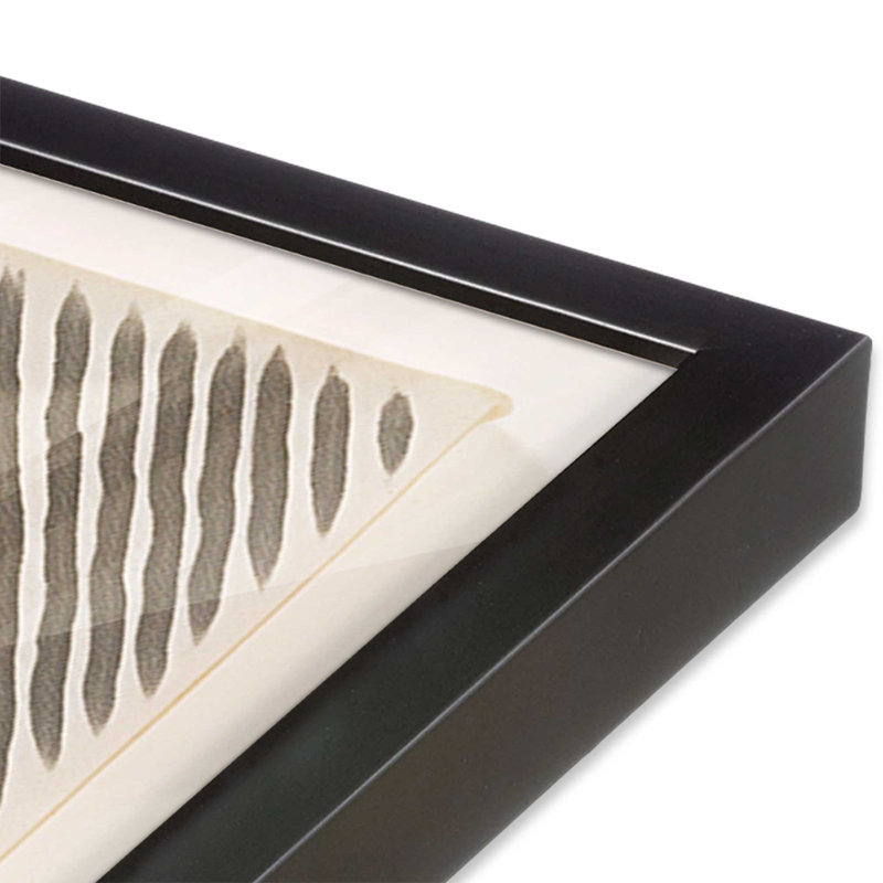 Illusion linéaire moderne IV, Cadre simple en zinc patiné, H 13,75 po x l 13,75 po