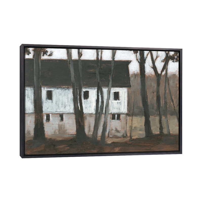 «Autumn Barns I» par Ethan Harper - reproduction d'art, H 26 po x l 40 po x 1,5 po, Pas de tapis