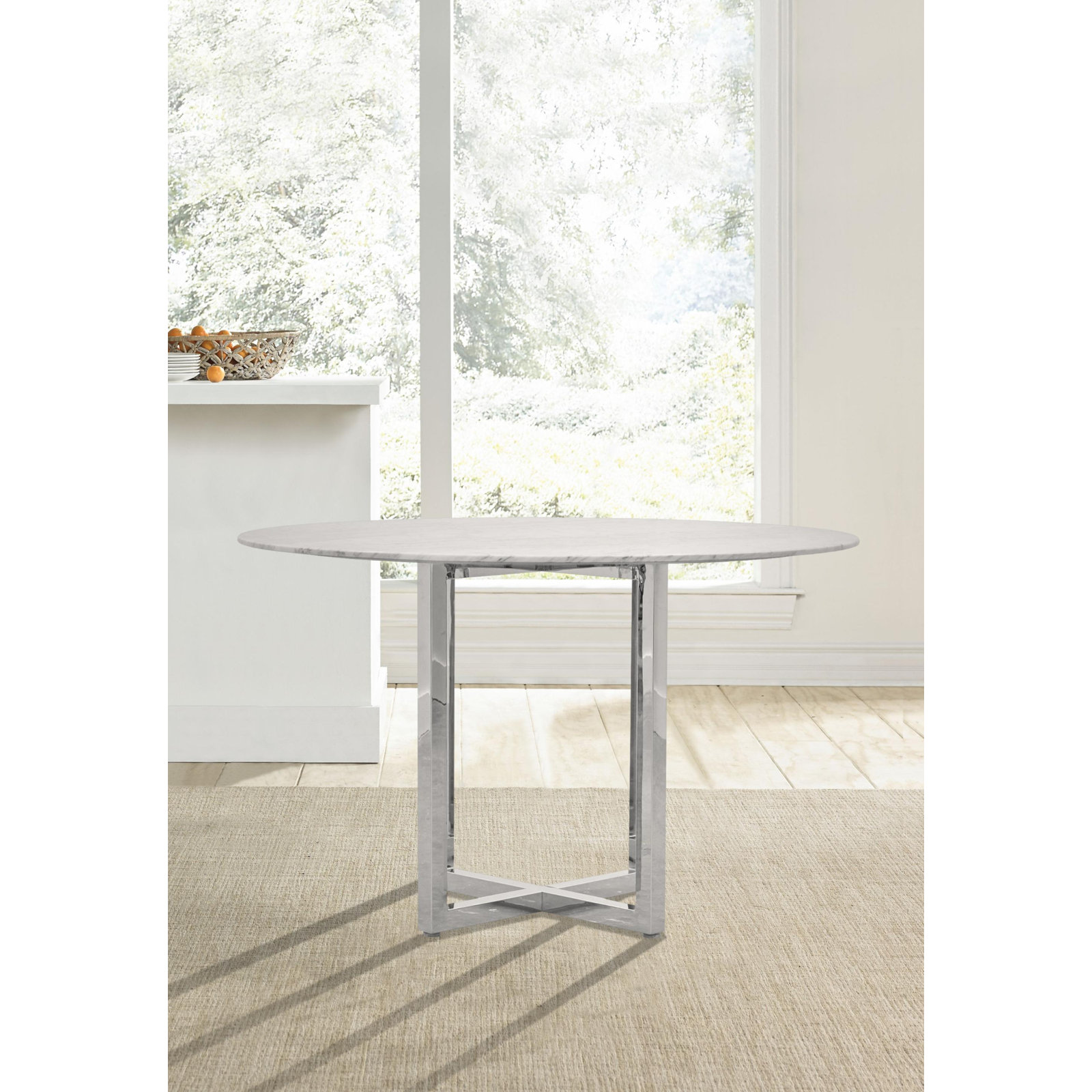 Dern Marble Dining Table, 48" W x 48" L, Pub Table (36" Height)
