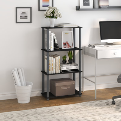 4-Tier 43.3" Corner Shelf, Open Shelves for Display and Storage