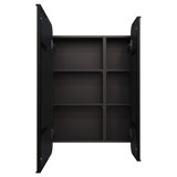 Recessed Frameless Dual Door Medicine Cabinet with Adjustable Shelves