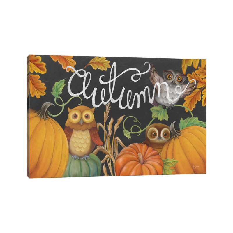 Harvest Owl II by Mary Urban - Wrapped Canvas Painting, 66.04 cm H x 45.72 cm W x 1.91 cm D