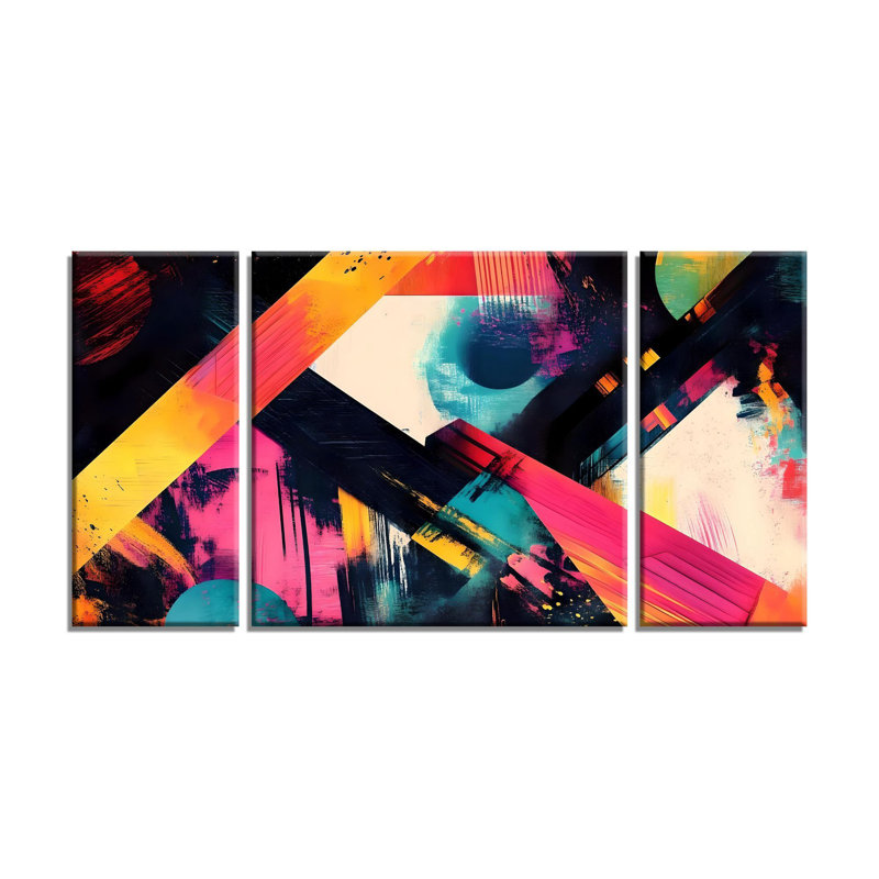 Stunning 3-Piece Decorative Canvas Painting Set, 7.9 x 17.7 inches (2 Pieces), 17.7 x 17.7 inches (1 Piece) | 50% Cotton / 50% Polyester, 100% Wooden Frame (Thickness: 0.8 inches) | Eye-Catching Digital Art for Home Decor