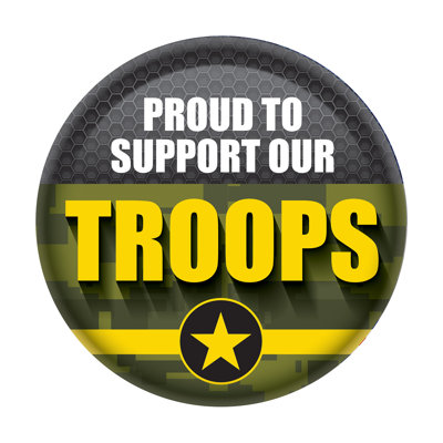 Bouton «Proud To Support Our Troops»