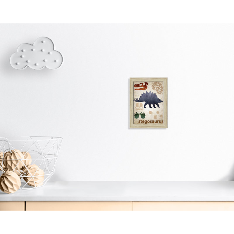 Décalcomanie murale Dinosaures-02 ', H 16 po x l 12 po x P 0,625 po, Cadre plat beige