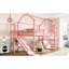 Lit double mezzanine rose avec glissade, structure, bruit et tablettes de rangement pour les escaliers en métal améliorant la chambre à coucher-130428426