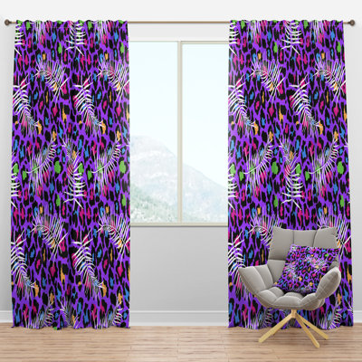 Leopard Fur Safari VIII - Mid-Century Velvet Curtain - Room darkening - 1 panel