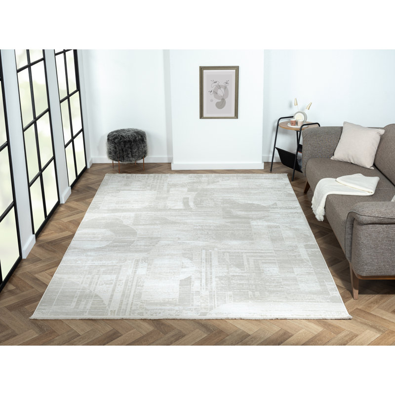 Isla Machine Woven Cream Indoor Rug, Rectangular 200 x 290cm
