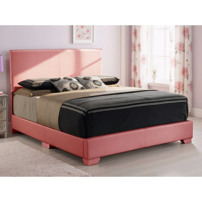 Antwerp Pink Faux Leather Full Bed