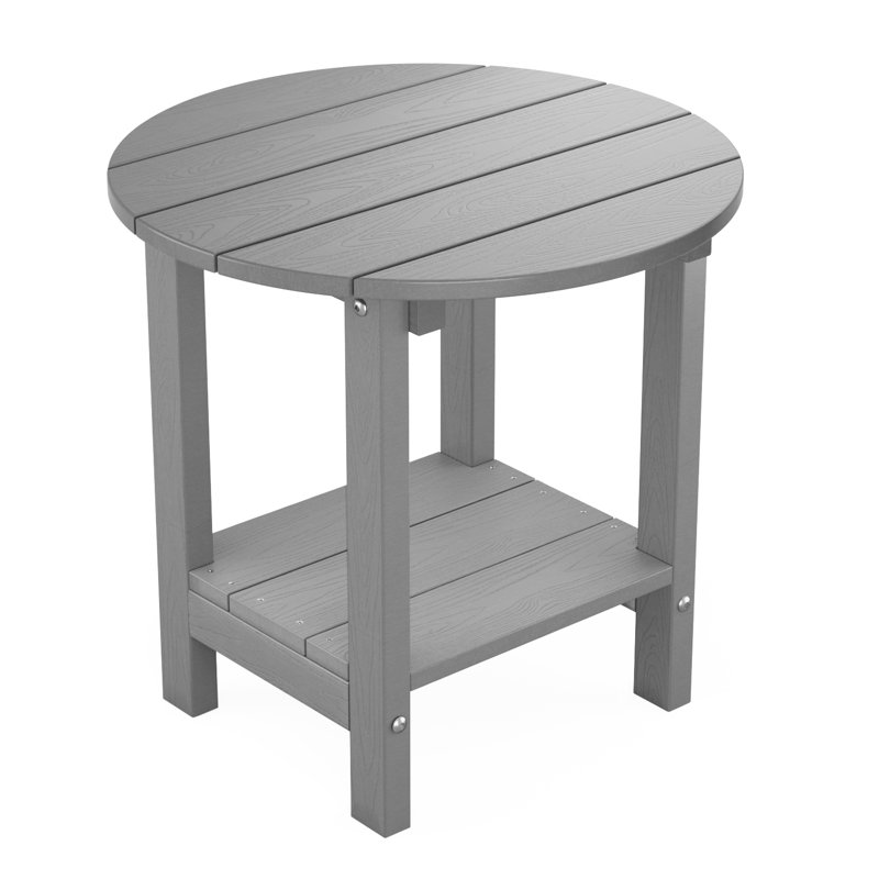 Table d'appoint extérieure en plastique / résine surdimensionnée 17,5 po Sweetgrove, Gris