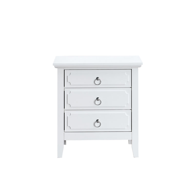 Table de chevet 3 tiroirs Hammond, gris