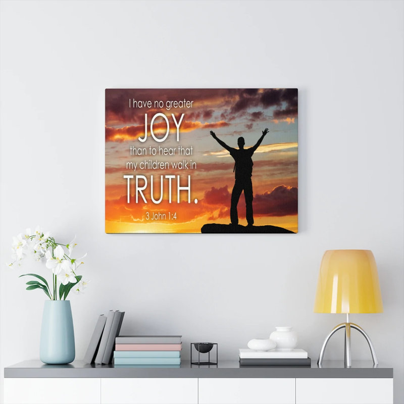 Joy and Truth 1 John 4: 21 Christian Home Decor Scripture Art, H 18 po x l 24 po x P 1,25 po