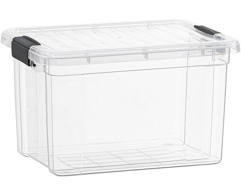 Latitude Run® Clear Storage Bins with Lids, 3 Pack- Plastic Storage Boxes for Home, 49 qt