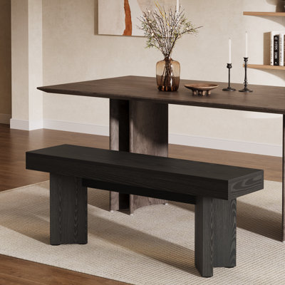 47” Rustic Dining Bench, Farmhouse Wood Seat for Dining Room & Entryway, 300 lbs Capacity
