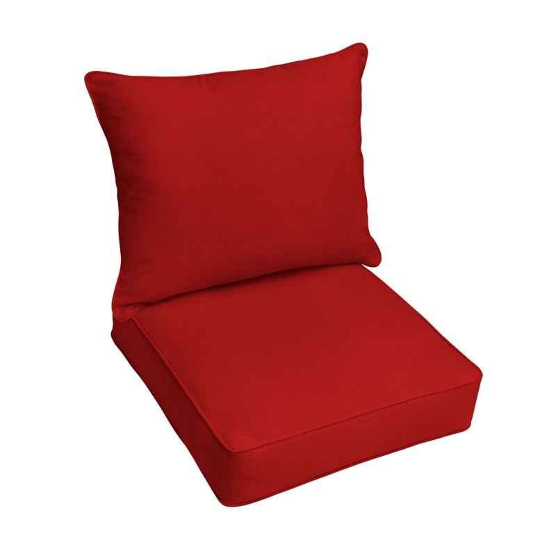 Strasse Desma Indoor/Outdoor Sunbrella Seat/Back Cushion, 5" H x 23" W x 25" D, Sunbrella - Canvas Jockey Red