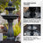 XBrand 44" H Black Fiberglass/Resin 2-Tier Solar Water Fountain w/ Solar Panel and Auto-Shut Off Pump, Solar Garden Fountain, Tall Outdoor Fountain, Two Tiered Birdbath Fountain-481190059