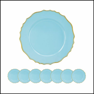 8 Pack Plastic Charger Plate, D13"