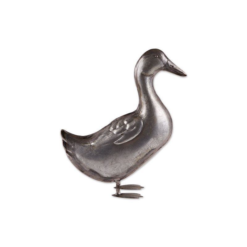 SCULPTURE DE CANARD GALVANISÉ