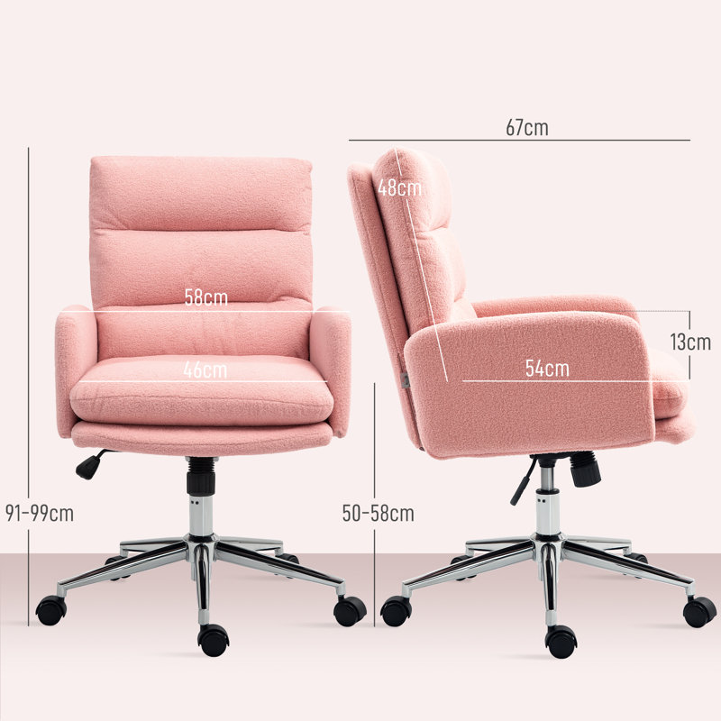 Sineke Polyester Office Chair, Pink