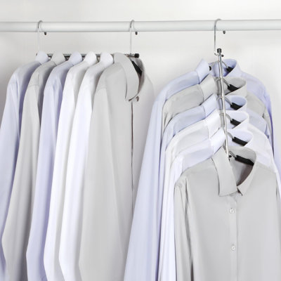 Ensemble de 2 cintres pour vêtements compacts à 6 niveaux