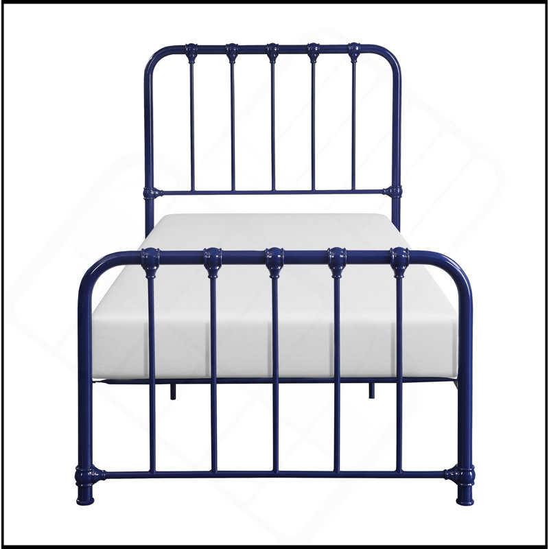 Lit plateforme Lepper Aceon, Simple, Bleu marine