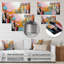 «Colorful Colorful Orange and Blue Play Forms III», art mural géométrique en métal MT137567-243997108