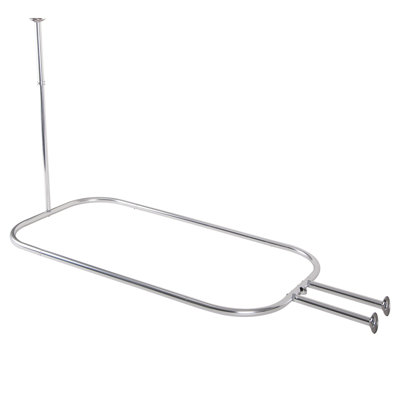 Utopia Alley Wall Mounted Hoop Shower Rod | Shower Curtain Rod for Clawfoot Tub, Ceiling Mounted with Adjustable Support, Stylish & Comfortable Bathroom Decor (58.3" L x 24" W) 